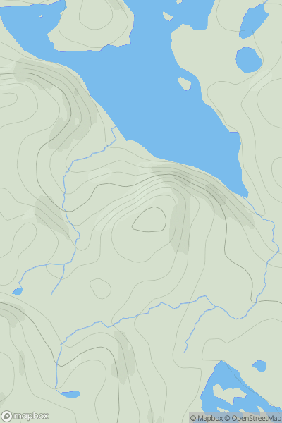 Thumbnail image for Cnoc nam Brac [Scourie to Lairg] [NC178471] showing contour plot for surrounding peak